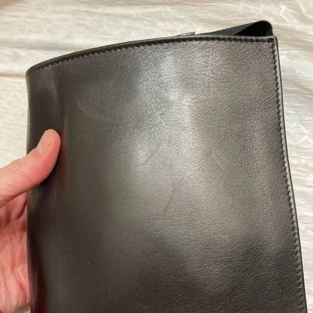 Ghurka black leather vintage cosmetic case